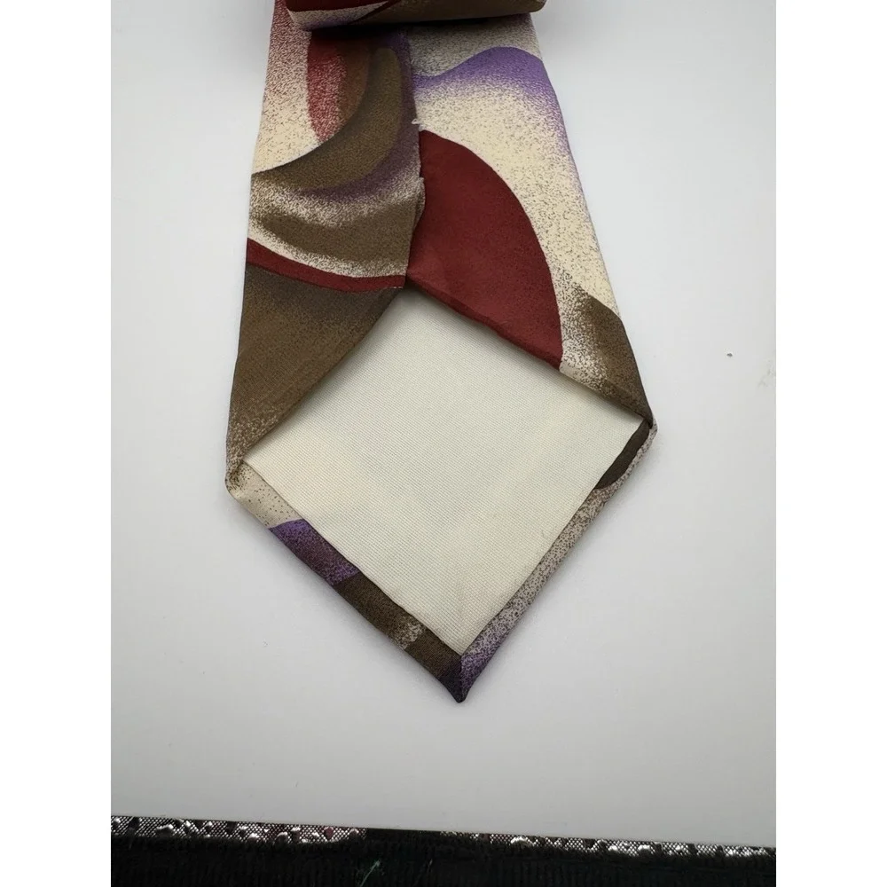Pierre Balmain Mens Multicolor Silk Tie Necktie Abstract Pattern Vintage Italian